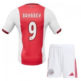 Camisolas Ajax Amsterdam Brobbey 9 Criança 1º Equipamento Principal 2025-26 Manga Curta